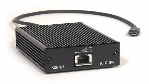 Sonnet Solo10G - 10GBASE-T Thunderbolt 3 Adapter with Multi-Gigabit Ethernet Support Sonnet Solo10G - 10GBASE-T Thunderbolt 3 Adapter with Multi-Gigabit Ethernet Support